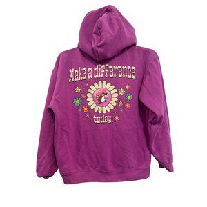 Buc-Ees Unisex Hoodie Medium Purple Make A Difference Graphic Sweatshirt